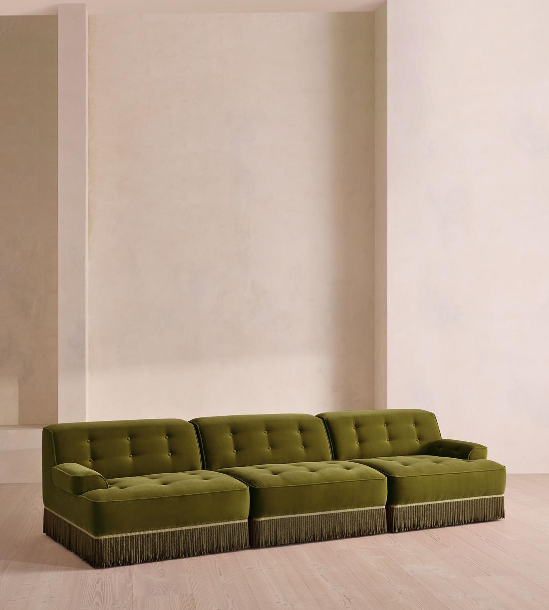 Elowen Modular Sofa - Four Seater - Velvet - Olive UK - Listing - Image 2