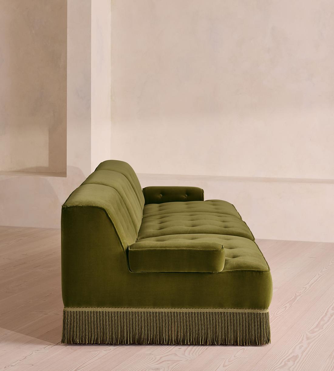 Elowen Modular Sofa - Four Seater - Velvet - Olive UK - Images - Image 3