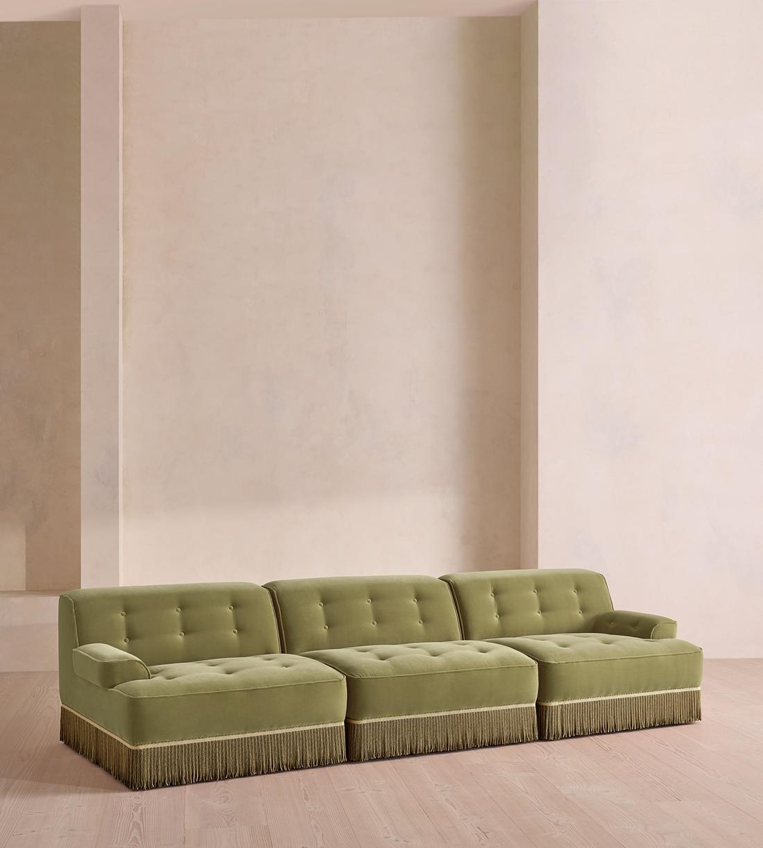 Elowen Modular Sofa - Four Seater - Velvet - Lichen UK - Listing - Image 4
