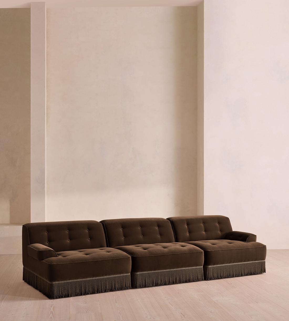 Elowen Modular Sofa - Four Seater - Velvet - Chocolate UK - Listing - Image 2