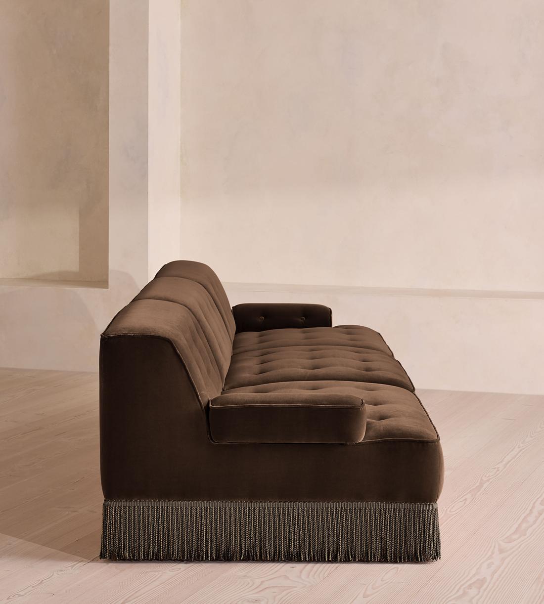 Elowen Modular Sofa - Four Seater - Velvet - Chocolate UK - Images - Image 3
