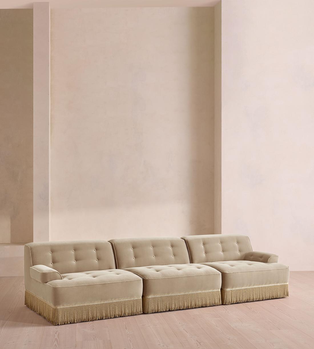 Elowen Modular Sofa - Four Seater - Velvet - Oyster - UK - Listing - Image 2