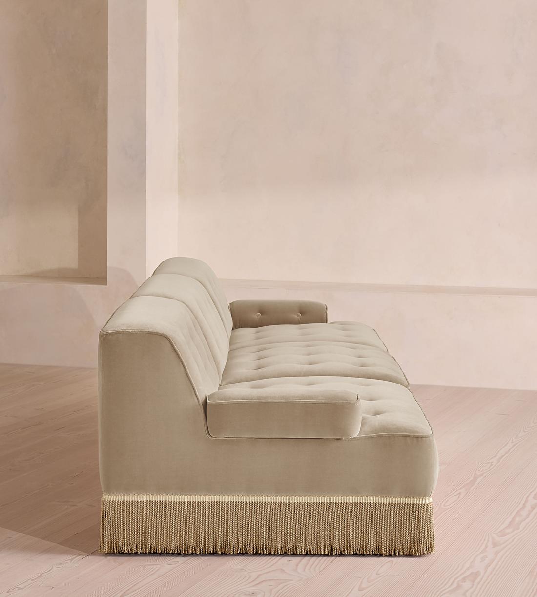 Elowen Modular Sofa - Four Seater - Velvet - Oyster - UK - Images - Image 3