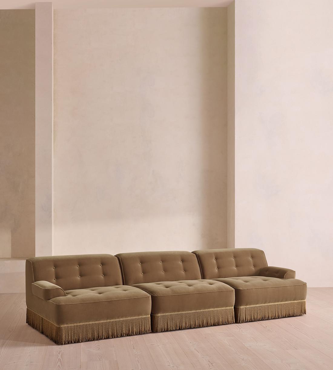 Elowen Sectional Sofa - Four Seater - Velvet - Truffle - US - Listing - Image 2