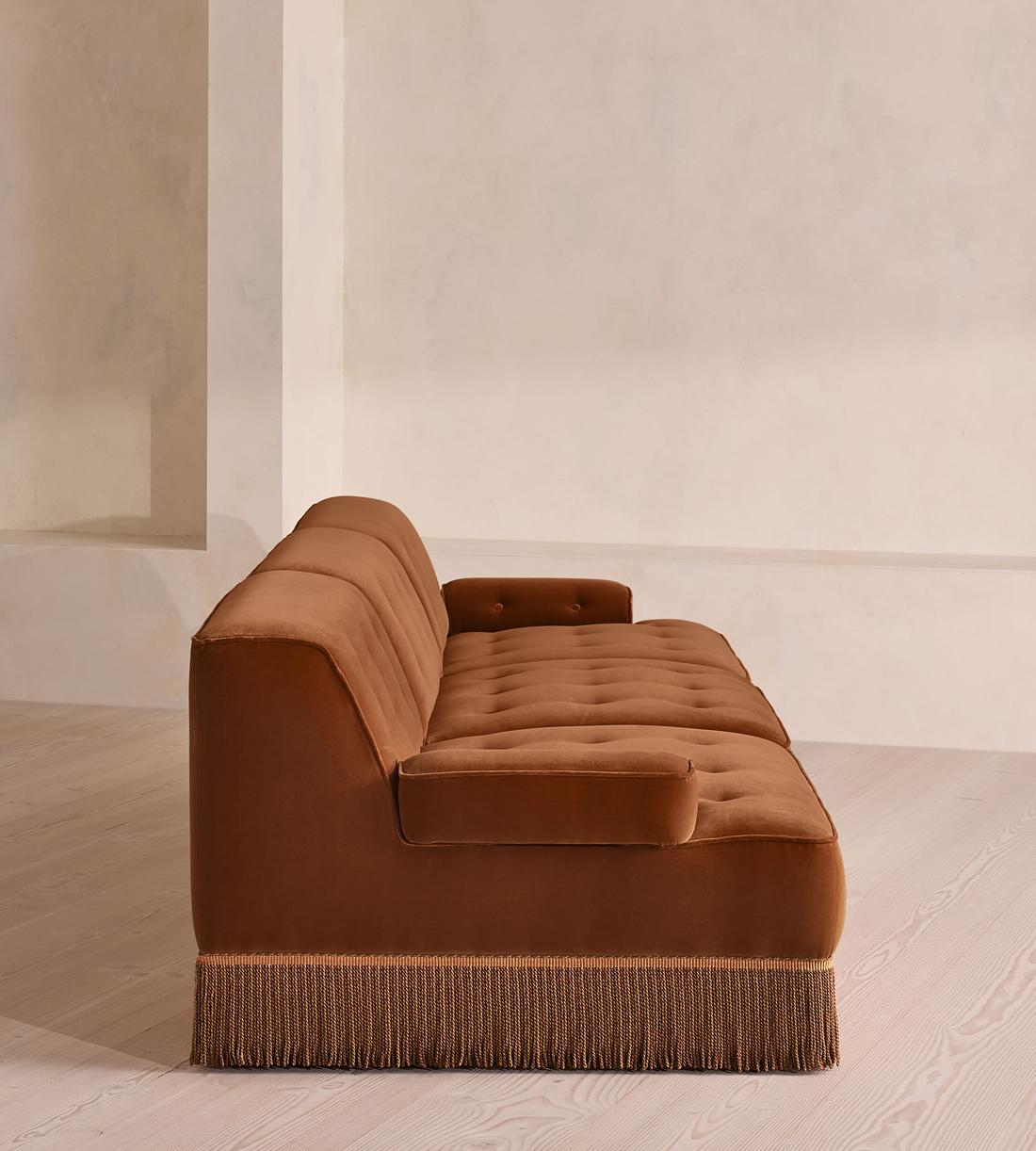 Elowen Sectional Sofa - Four Seater - Velvet - Cinnamon - US - Images - Image 4
