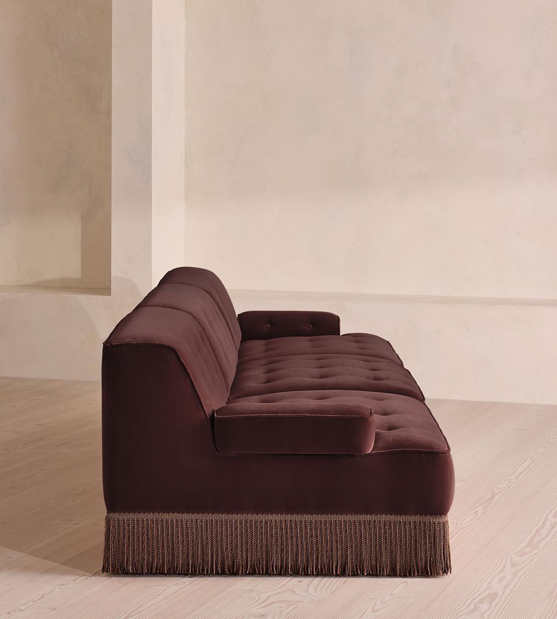 Elowen Sectional Sofa - Four Seater - Velvet - Aubergine - US - Images - Image 3