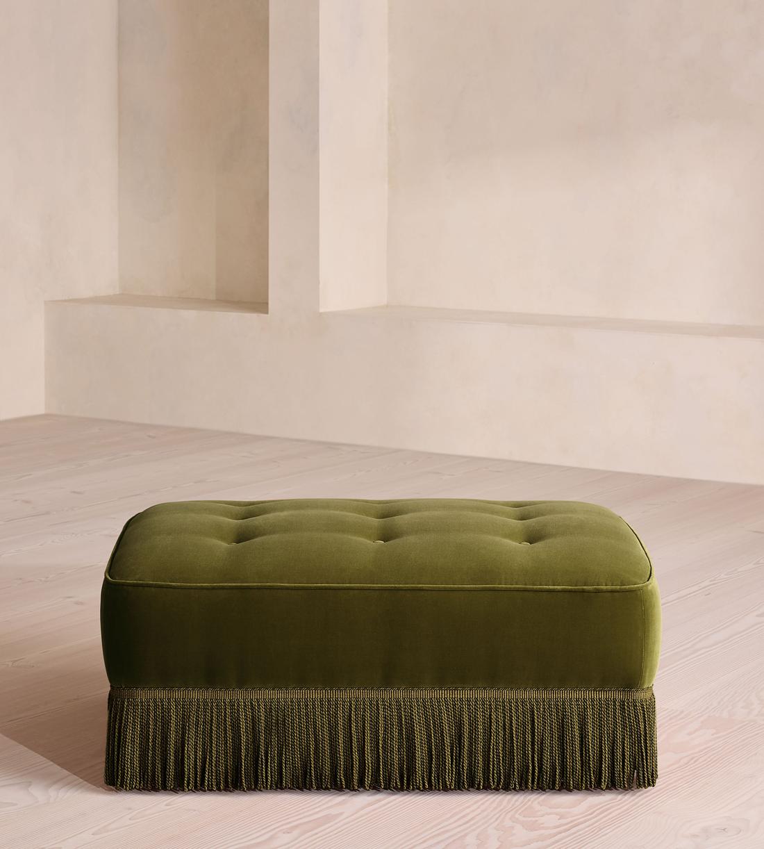 Elowen Ottoman - Velvet - Olive - UK - Listing - Image 2