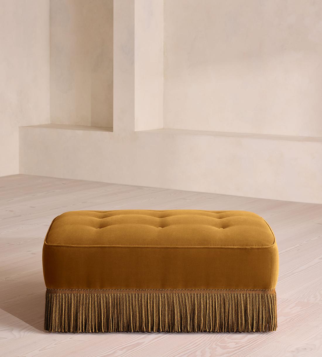 Elowen Ottoman - Velvet - Mustard - US - Listing - Image 2
