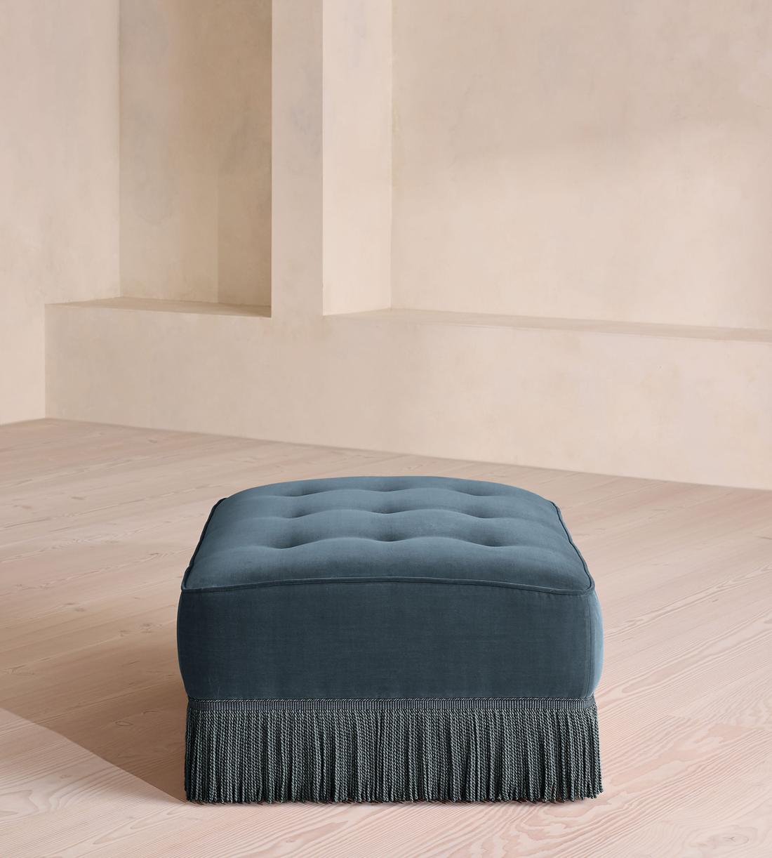 Elowen Modular Sofa - Corner Module - Velvet - Grey Blue - UK - Image 9