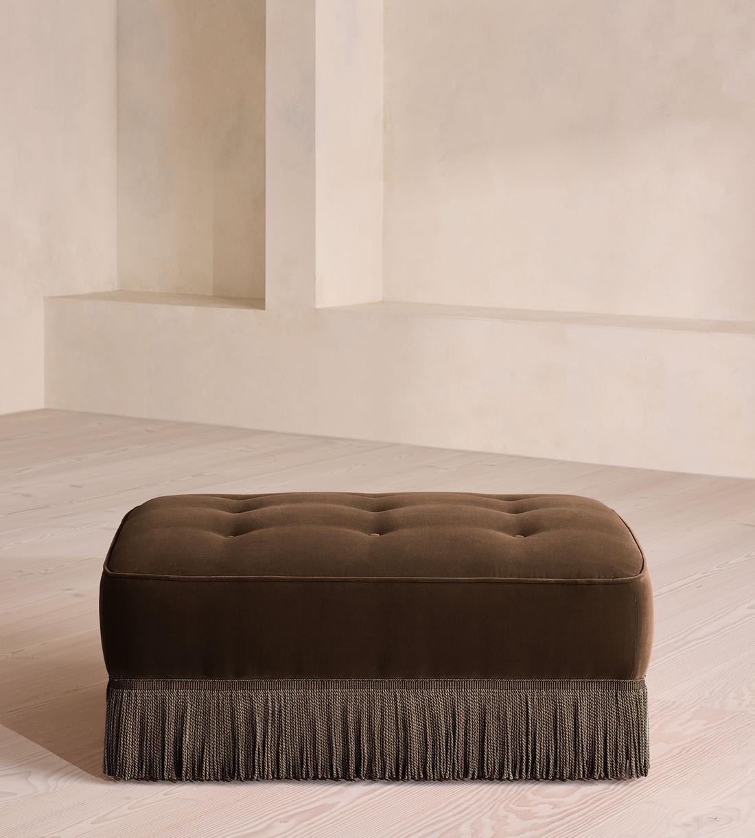 Elowen Ottoman - Velvet - Chocolate - UK - Listing - Image 2