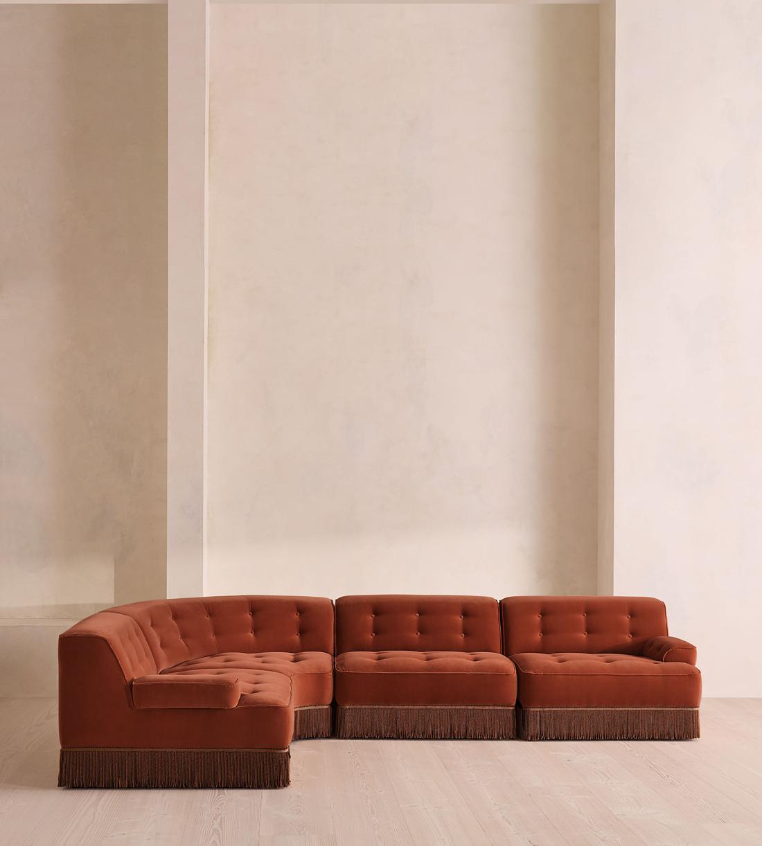Elowen Modular Sofa - L-Shape Sofa - Velvet - Rust UK - Listing - Image 2