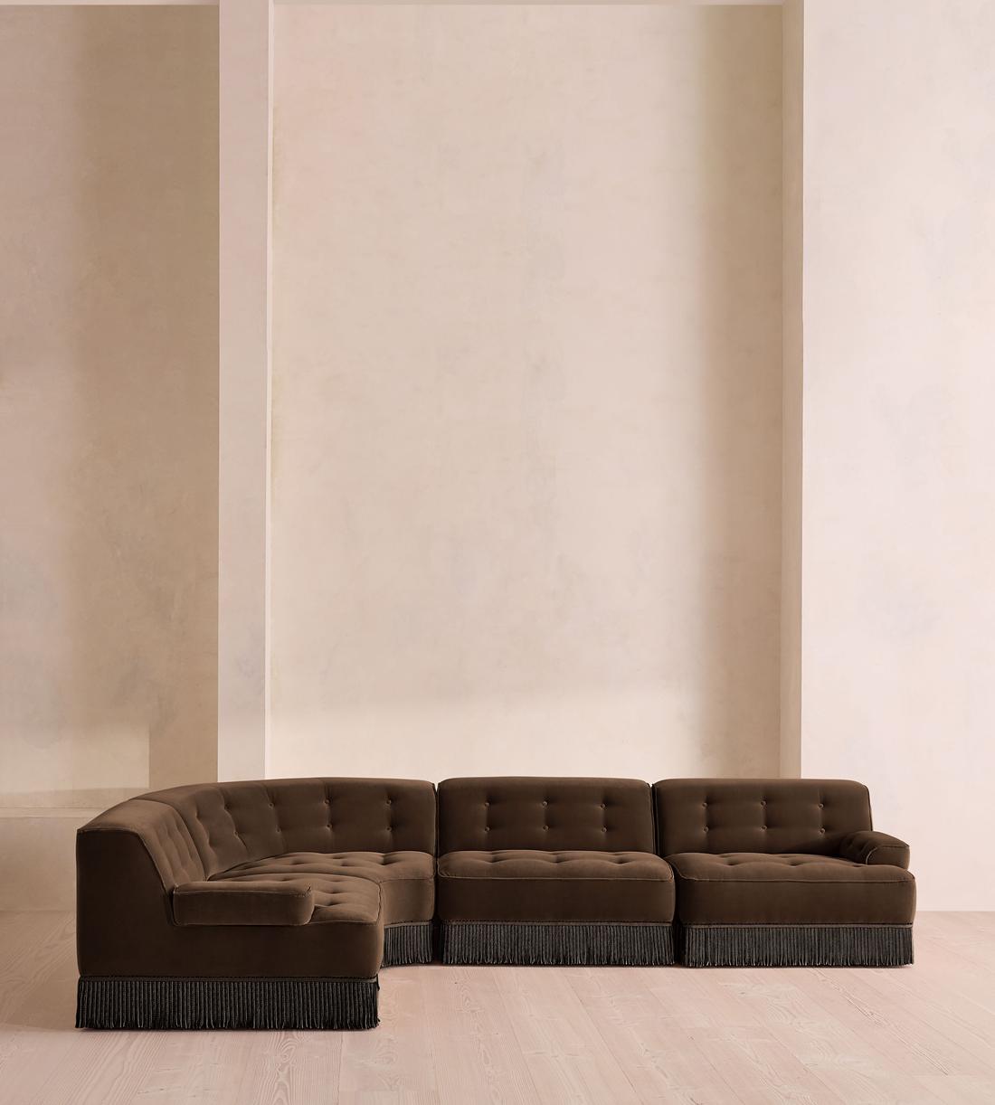 Elowen Modular Sofa - L-Shape Sofa - Velvet - Chocolate UK - Listing - Image 2