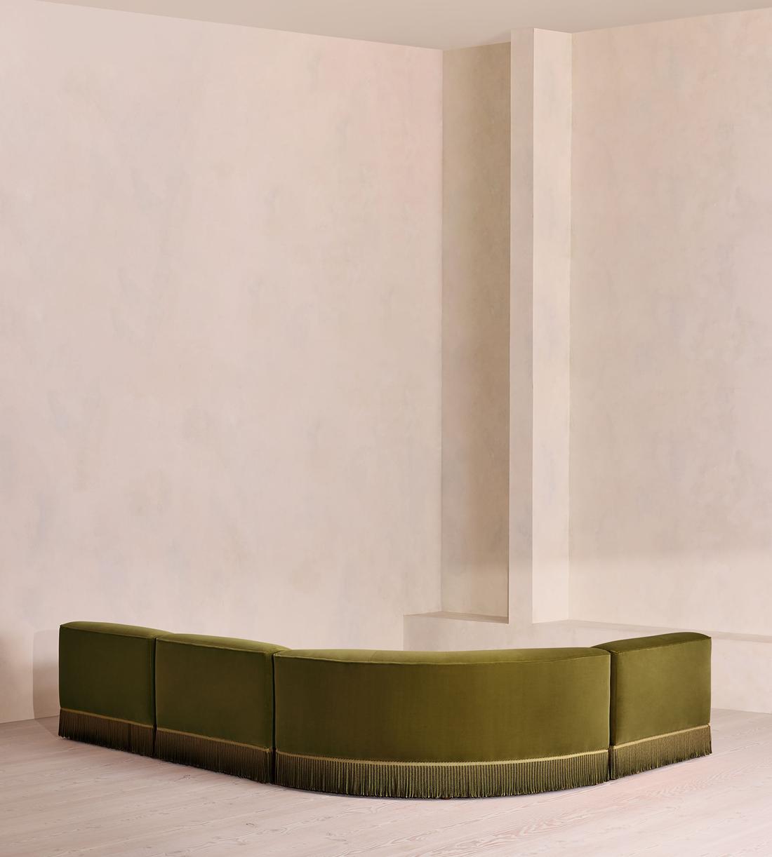 Elowen Modular Sofa - L-Shape Sofa - Velvet - Olive UK - Images - Image 3