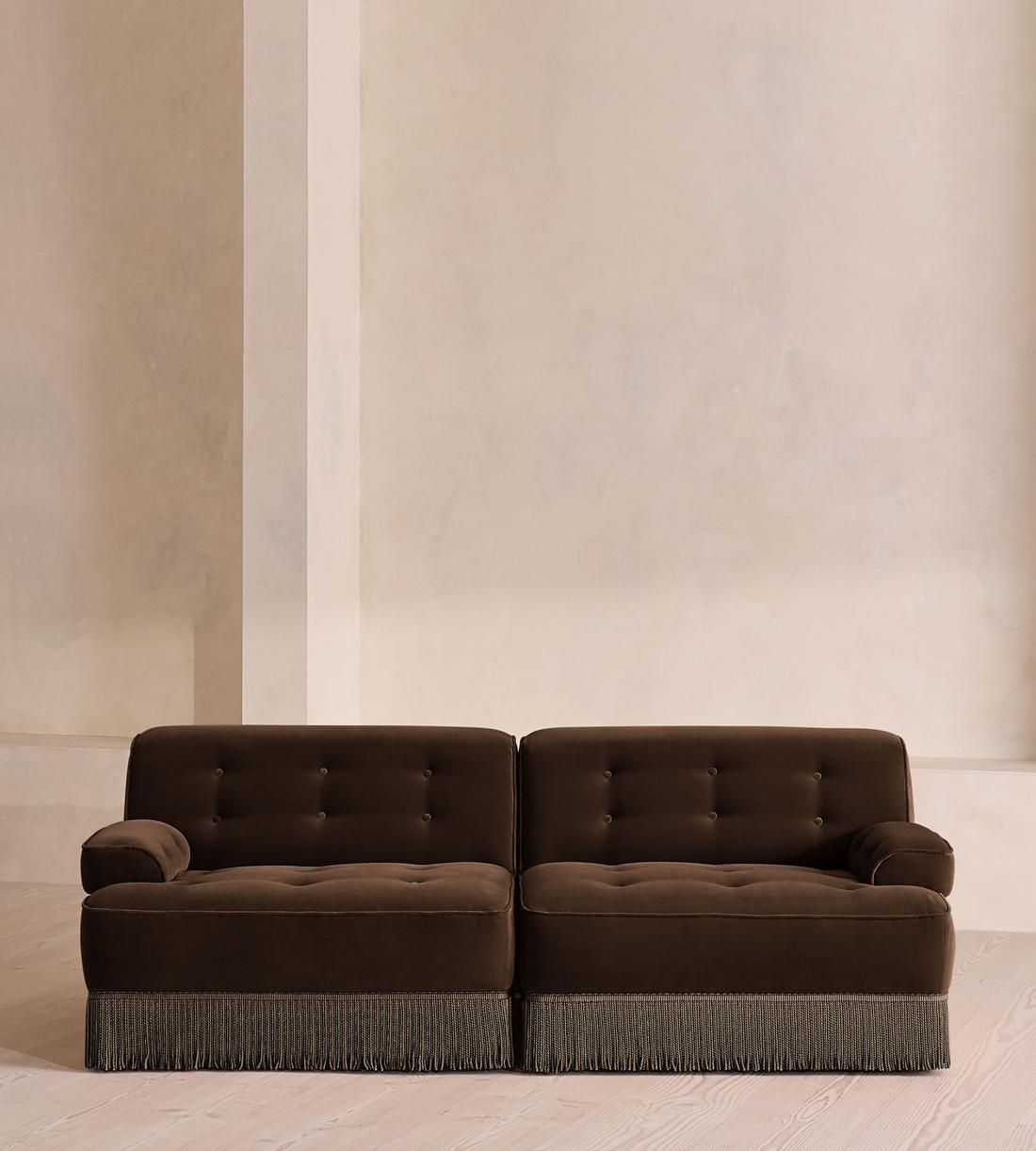 Elowen Modular Sofa - Three Seater - Velvet - Chocolate UK - Listing - Image 1