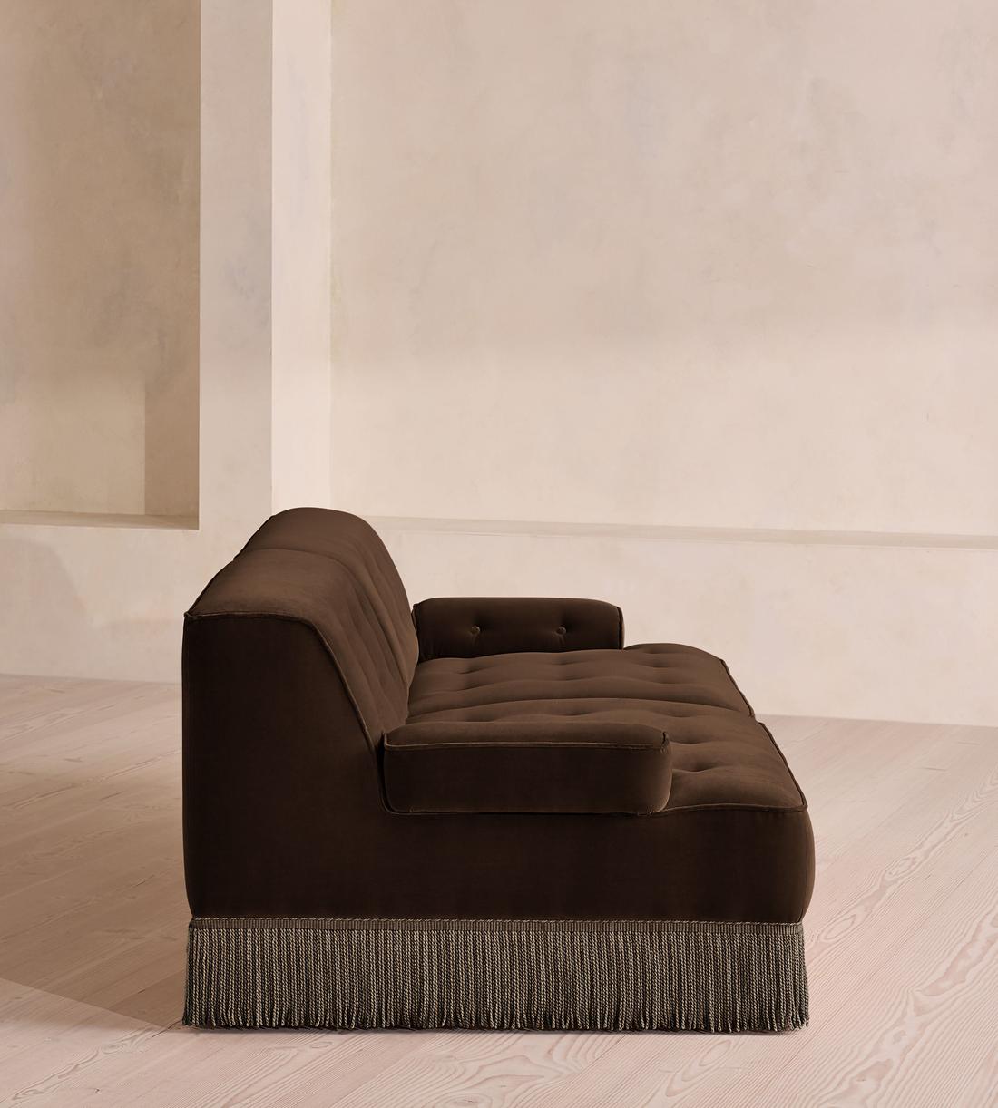 Elowen Modular Sofa - Three Seater - Velvet - Chocolate UK - Images - Image 3