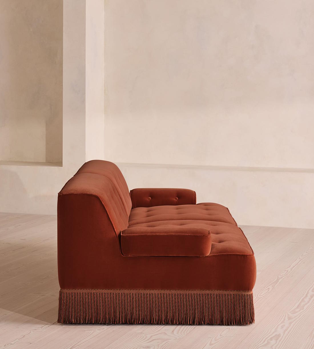 Elowen Modular Sofa - Three Seater - Velvet - Rust UK - Images - Image 3