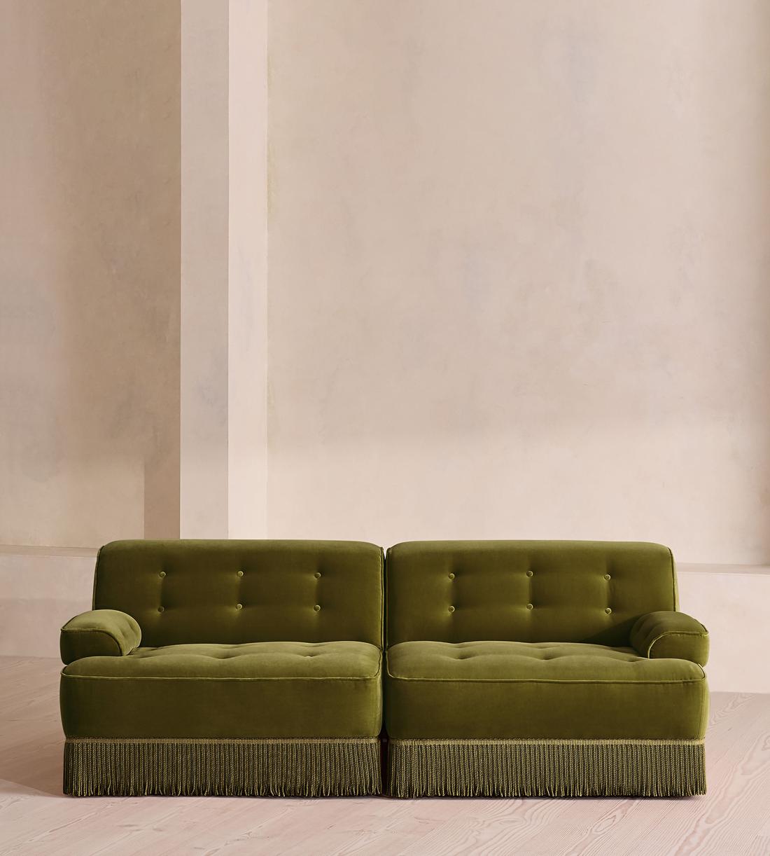 Elowen Modular Sofa - Three Seater - Velvet - Olive UK - Listing - Image 1