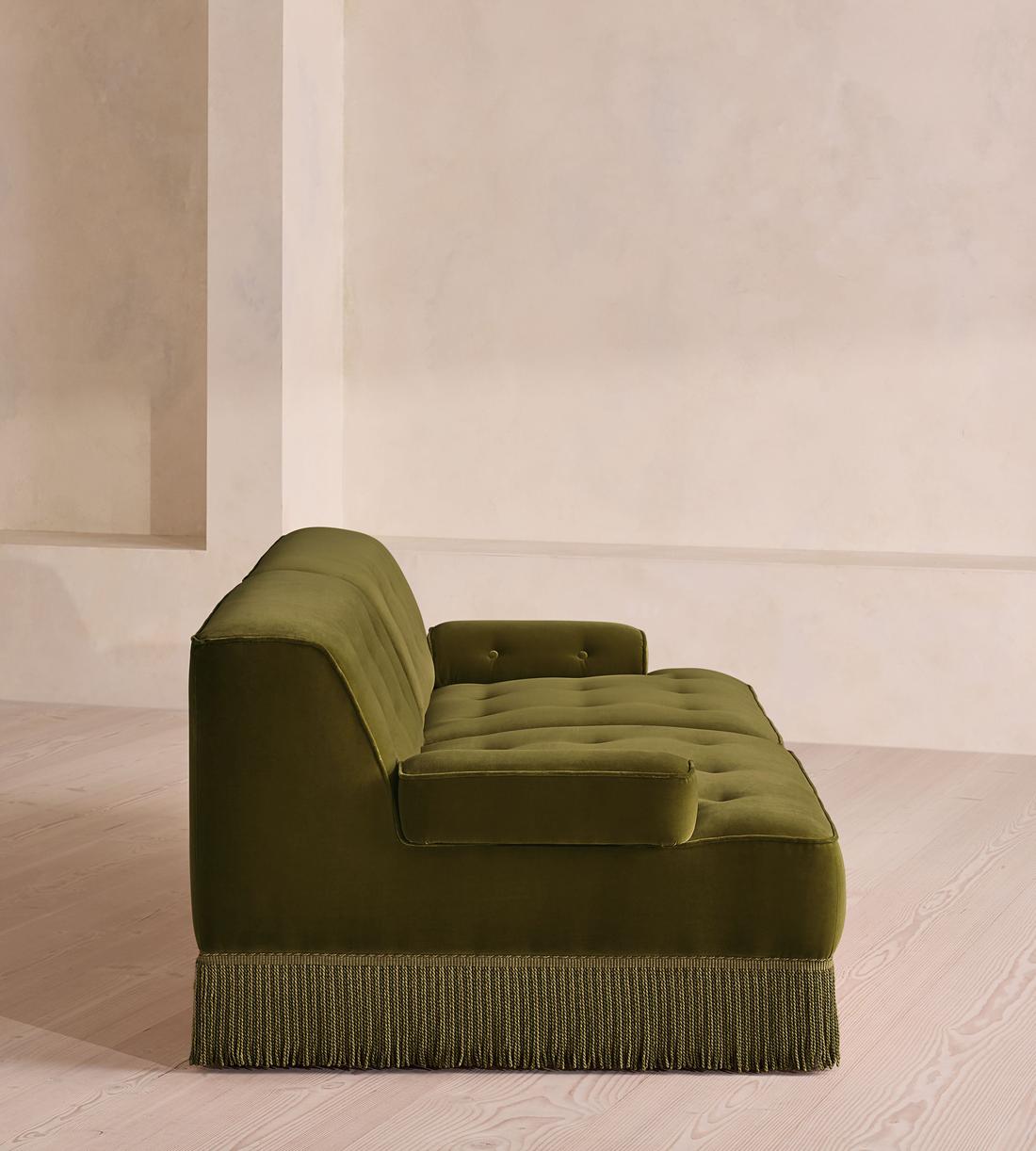 Elowen Modular Sofa - Three Seater - Velvet - Olive UK - Images - Image 3