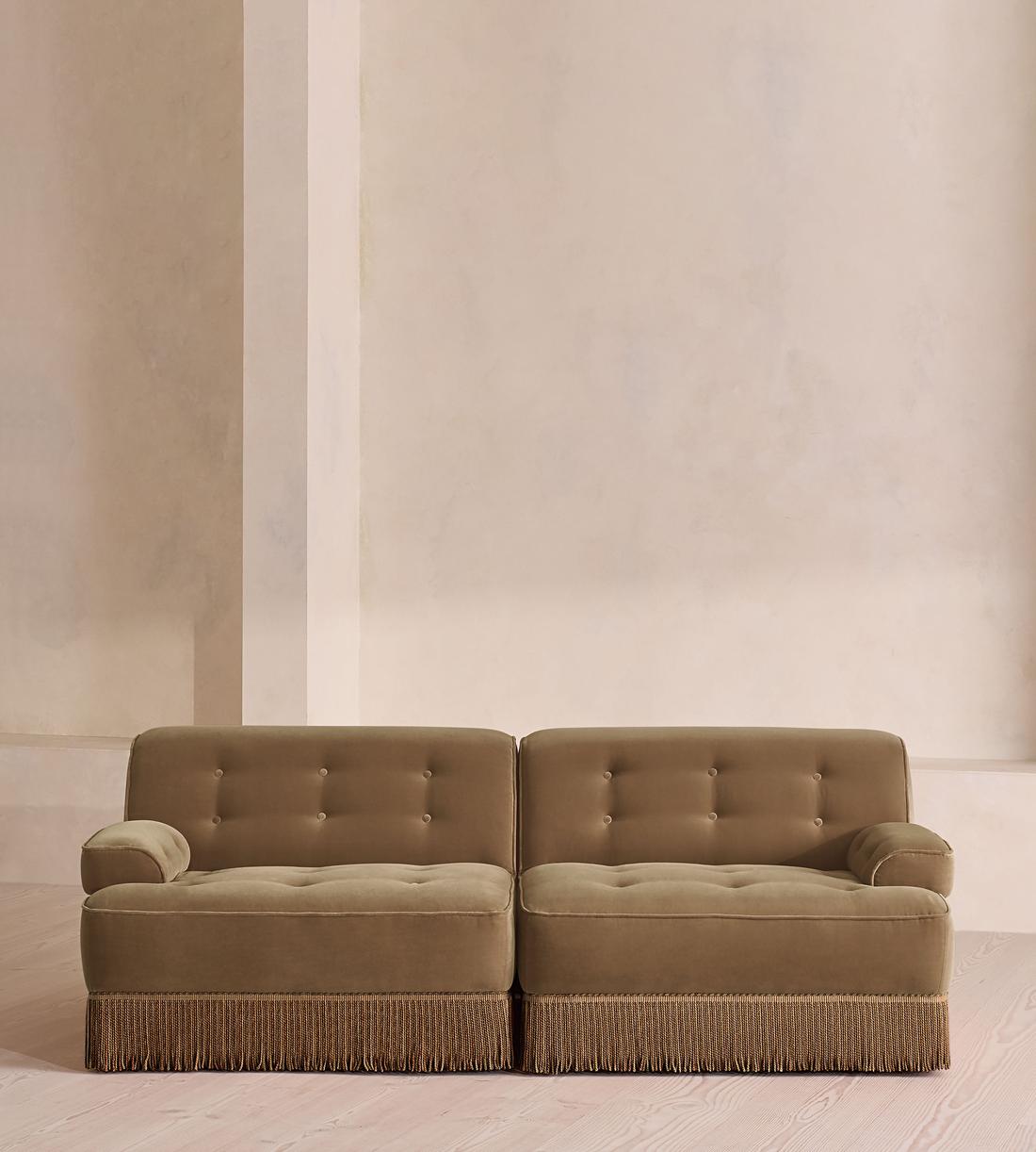 Elowen Sectional Sofa - Three Seater - Velvet - Truffle - US - Listing - Image 1