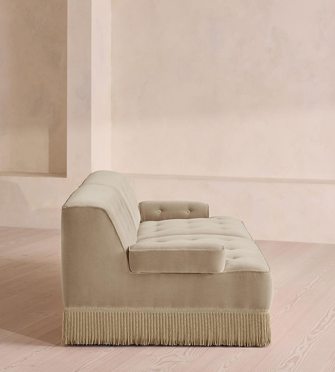 Elowen Modular Sofa - Three Seater - Velvet - Oyster - UK - Images - Image 3