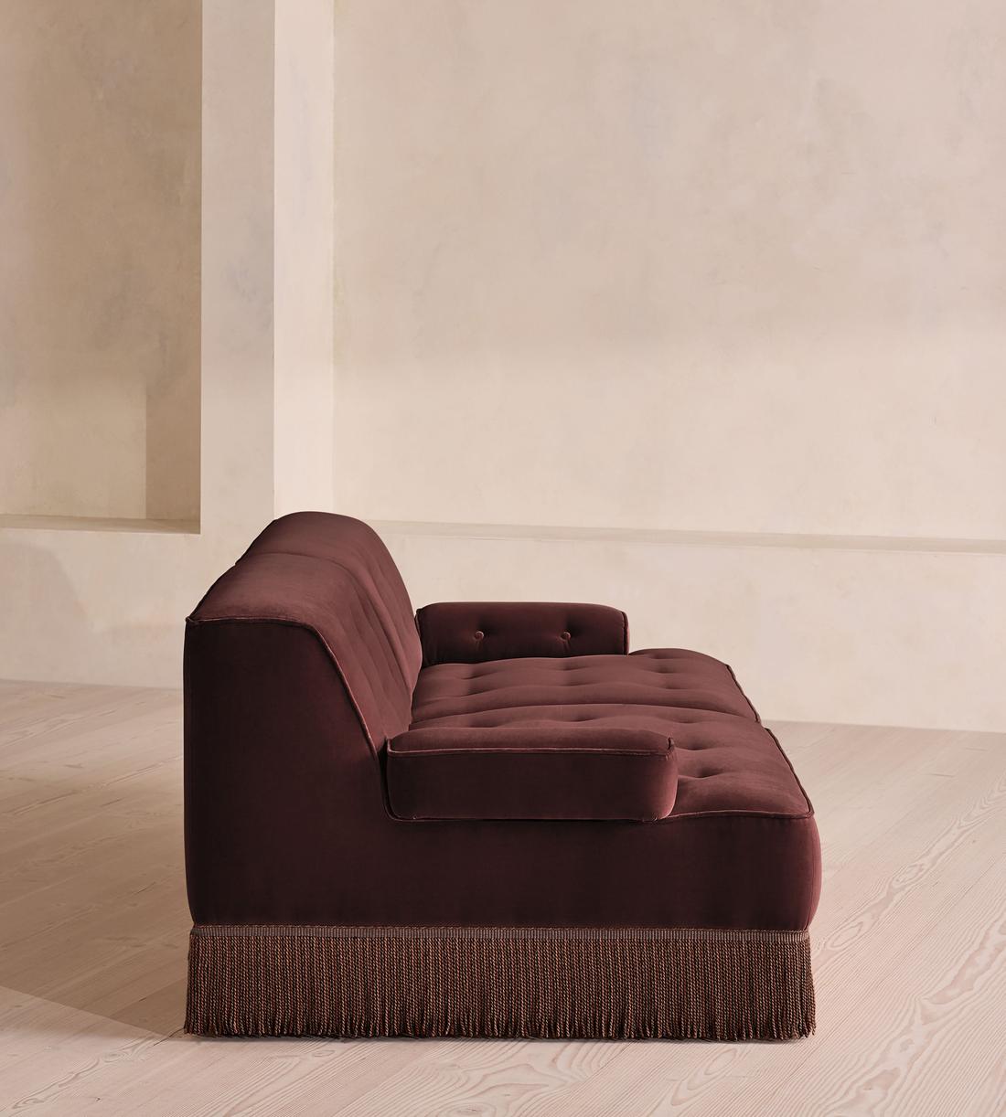 Elowen Sectional Sofa - Three Seater - Velvet - Aubergine - US - Images - Image 3