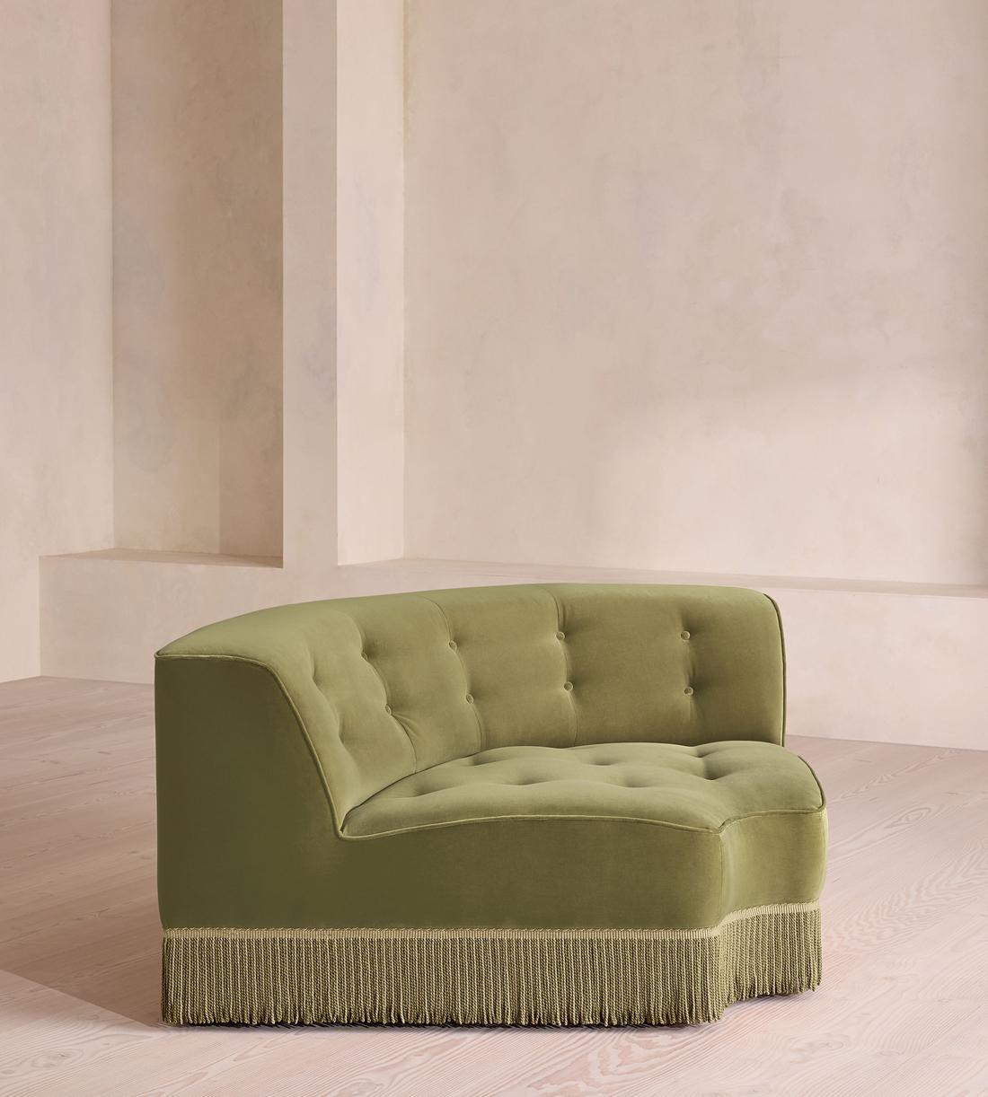 Elowen Modular Sofa - Corner Module - Velvet - Lichen - UK - Image 9