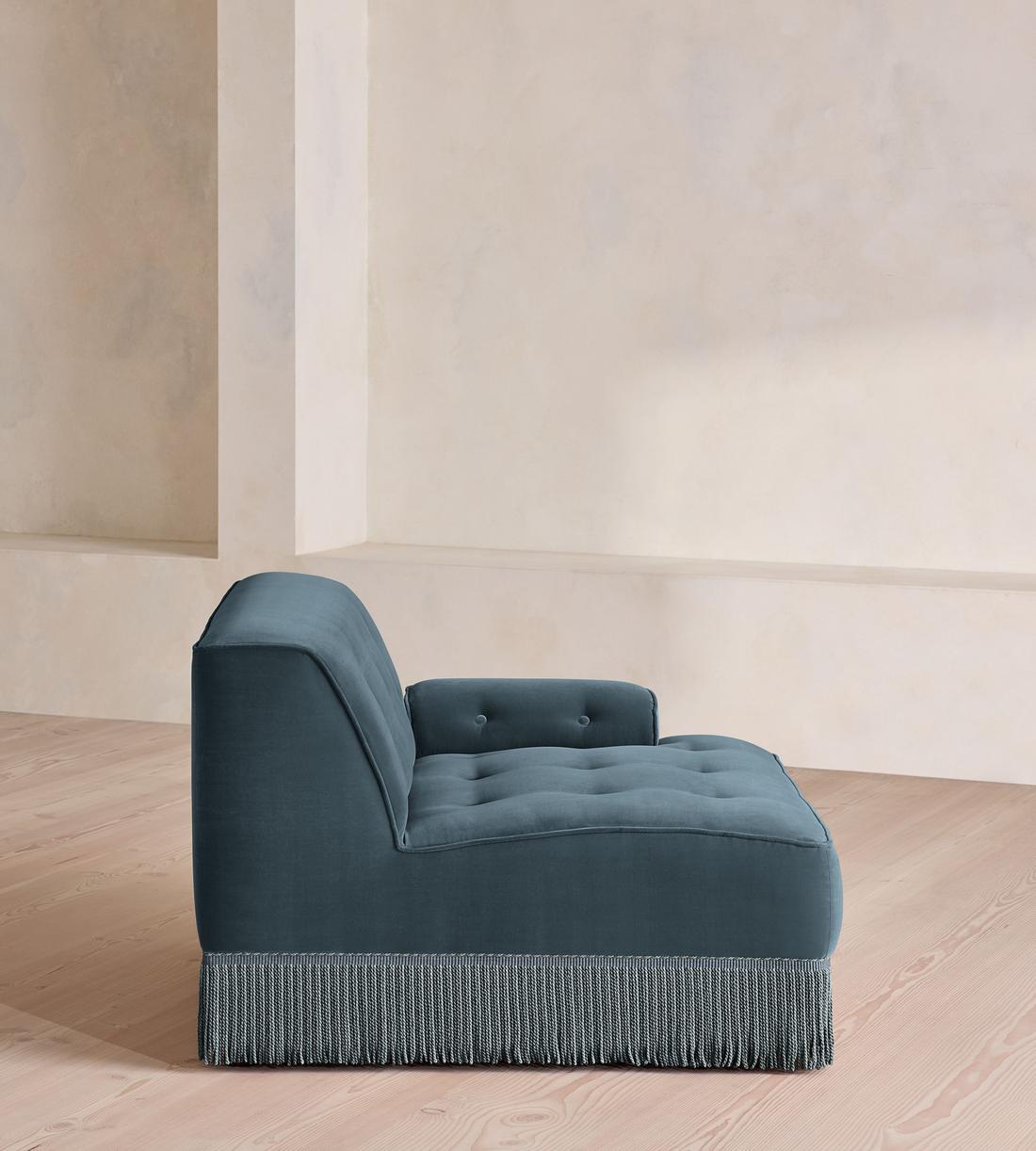 Elowen Modular Sofa - Corner Module - Velvet - Grey Blue - UK - Image 6