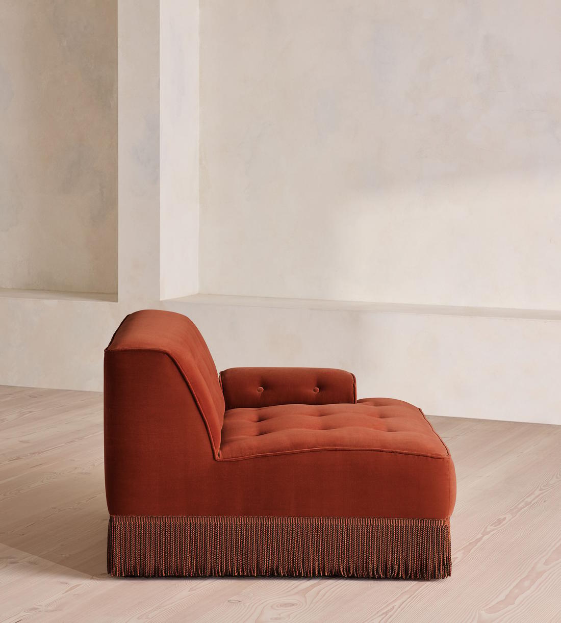 Elowen Sectional Sofa - Left Arm Module - Velvet - Rust - US - Image 5