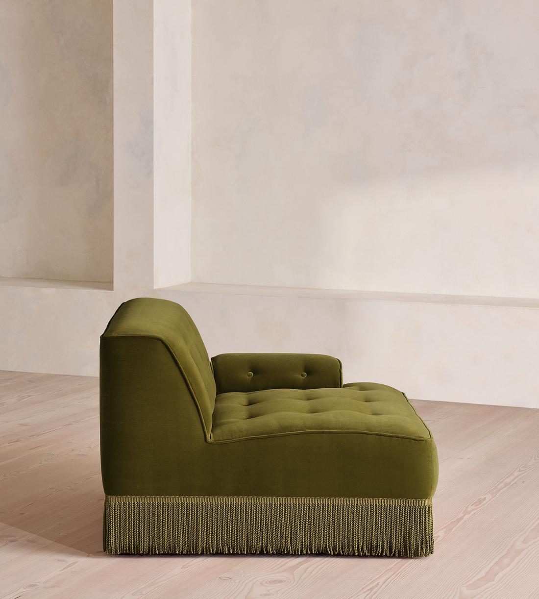 Elowen Modular Sofa - Left Arm Module - Velvet - Olive - UK - Image 5