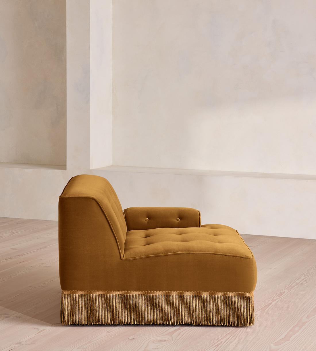 Elowen Modular Sofa - Left Arm Module - Velvet - Mustard - UK - Image 5
