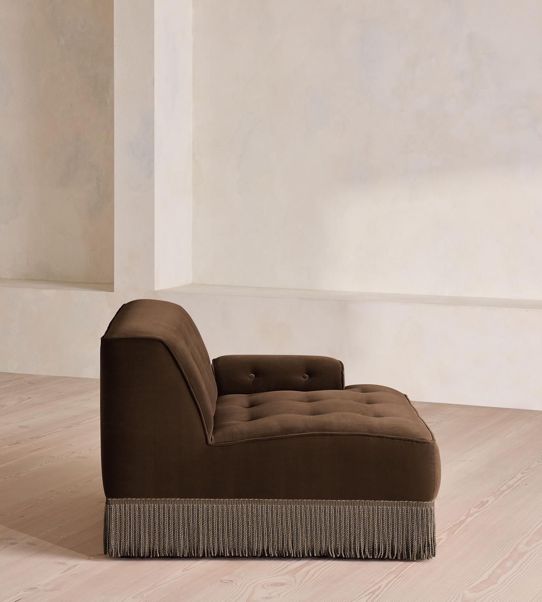 Elowen Modular Sofa - Left Arm Module - Velvet - Chocolate - UK - Image 6