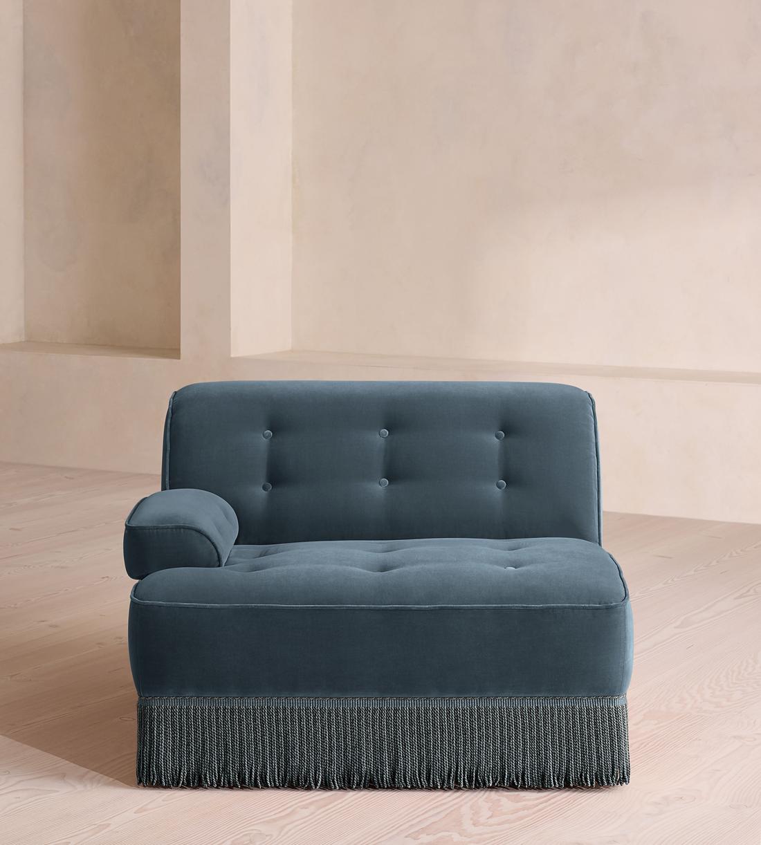 Elowen Modular Sofa - Corner Module - Velvet - Grey Blue - UK - Image 1