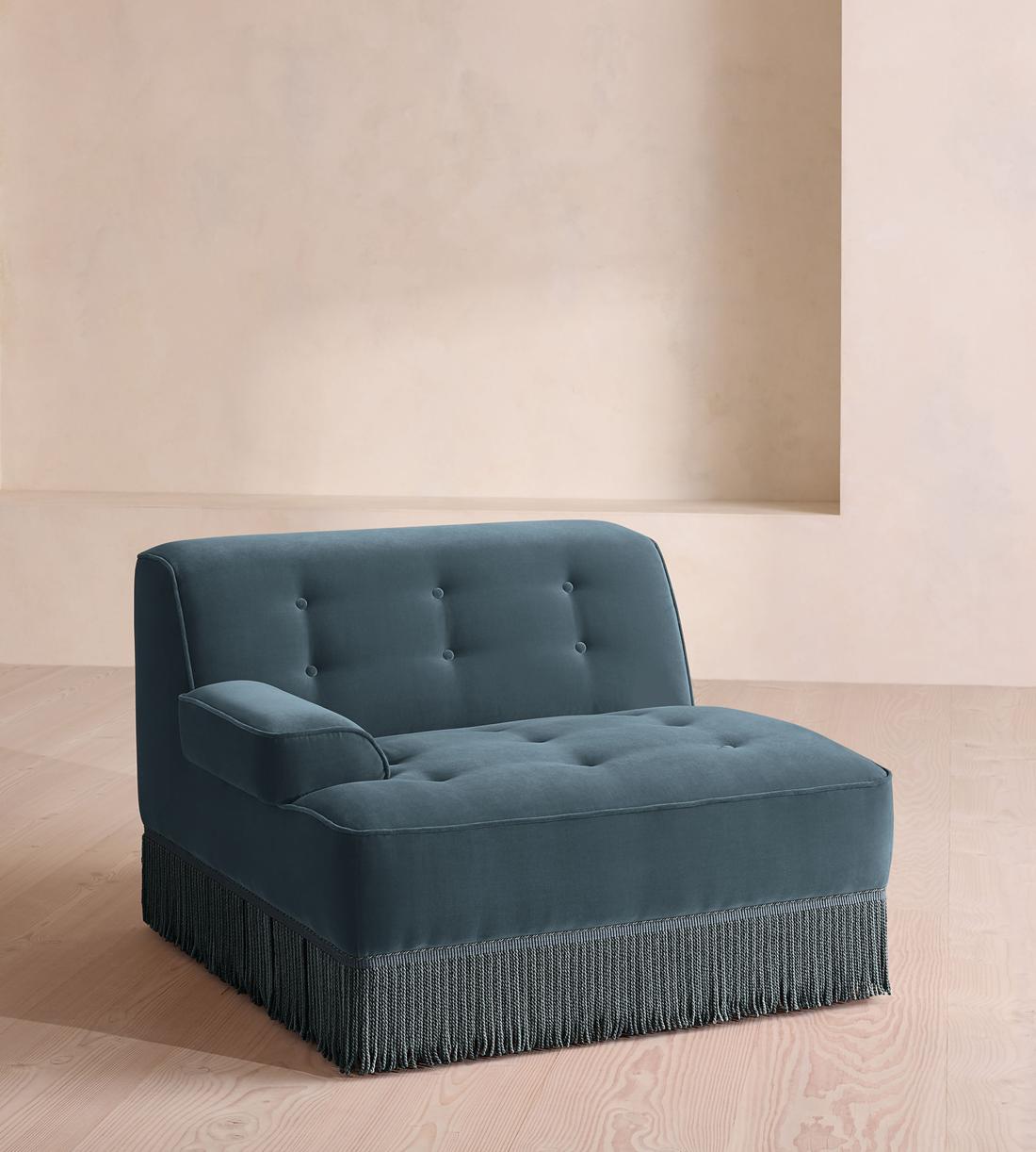Elowen Modular Sofa - Corner Module - Velvet - Grey Blue - UK - Image 2