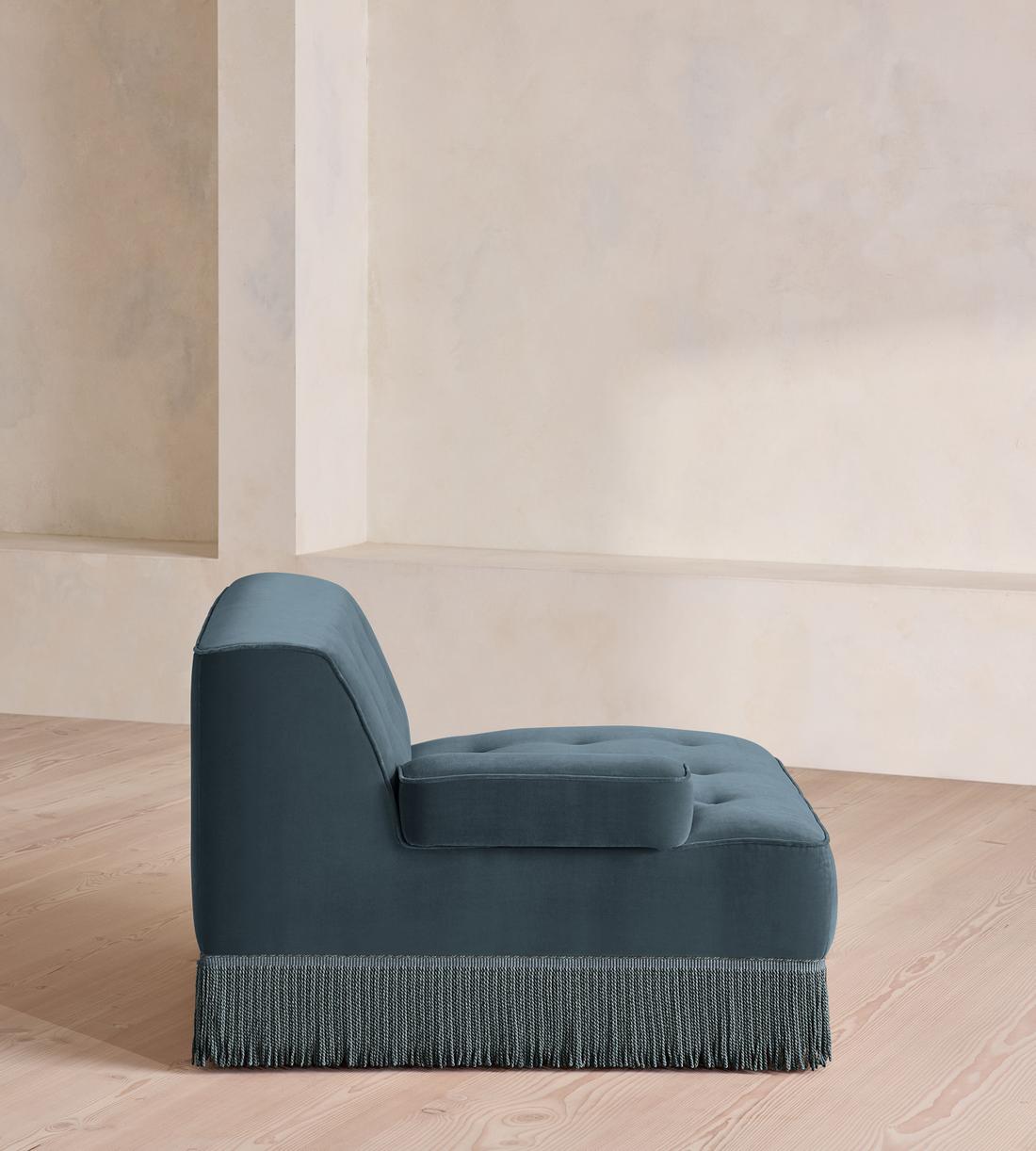 Elowen Modular Sofa - Corner Module - Velvet - Grey Blue - UK - Image 3