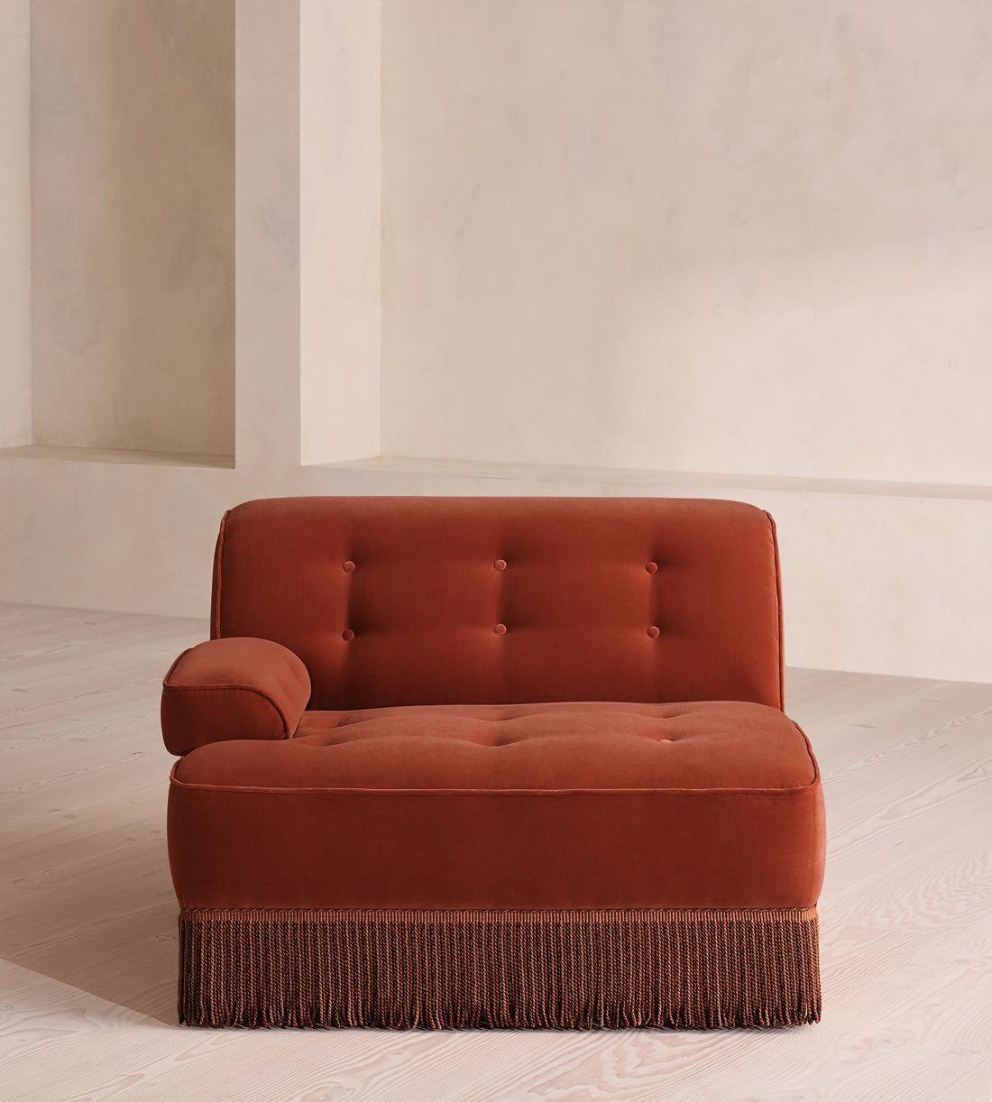Elowen Sectional Sofa - Left Arm Module - Velvet - Rust - US - Image 1