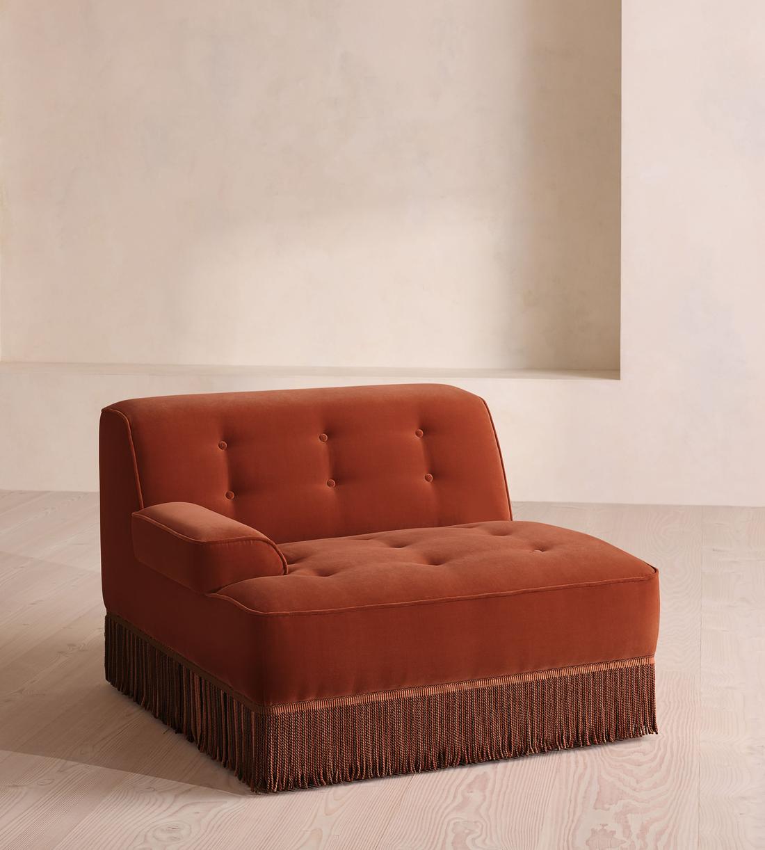 Elowen Sectional Sofa - Left Arm Module - Velvet - Rust - US - Image 2