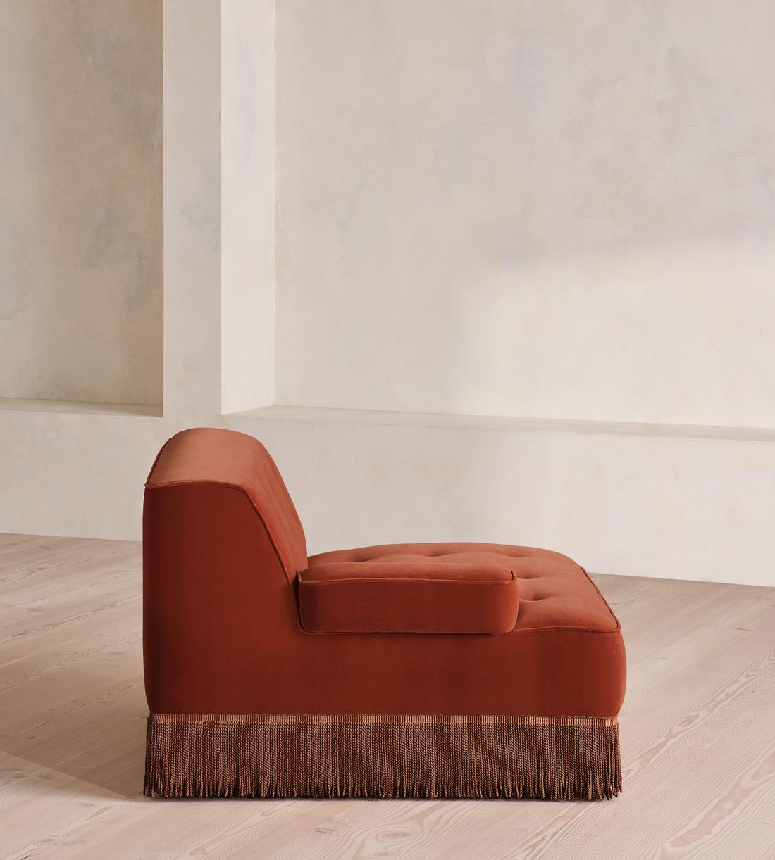 Elowen Sectional Sofa - Left Arm Module - Velvet - Rust - US - Image 3