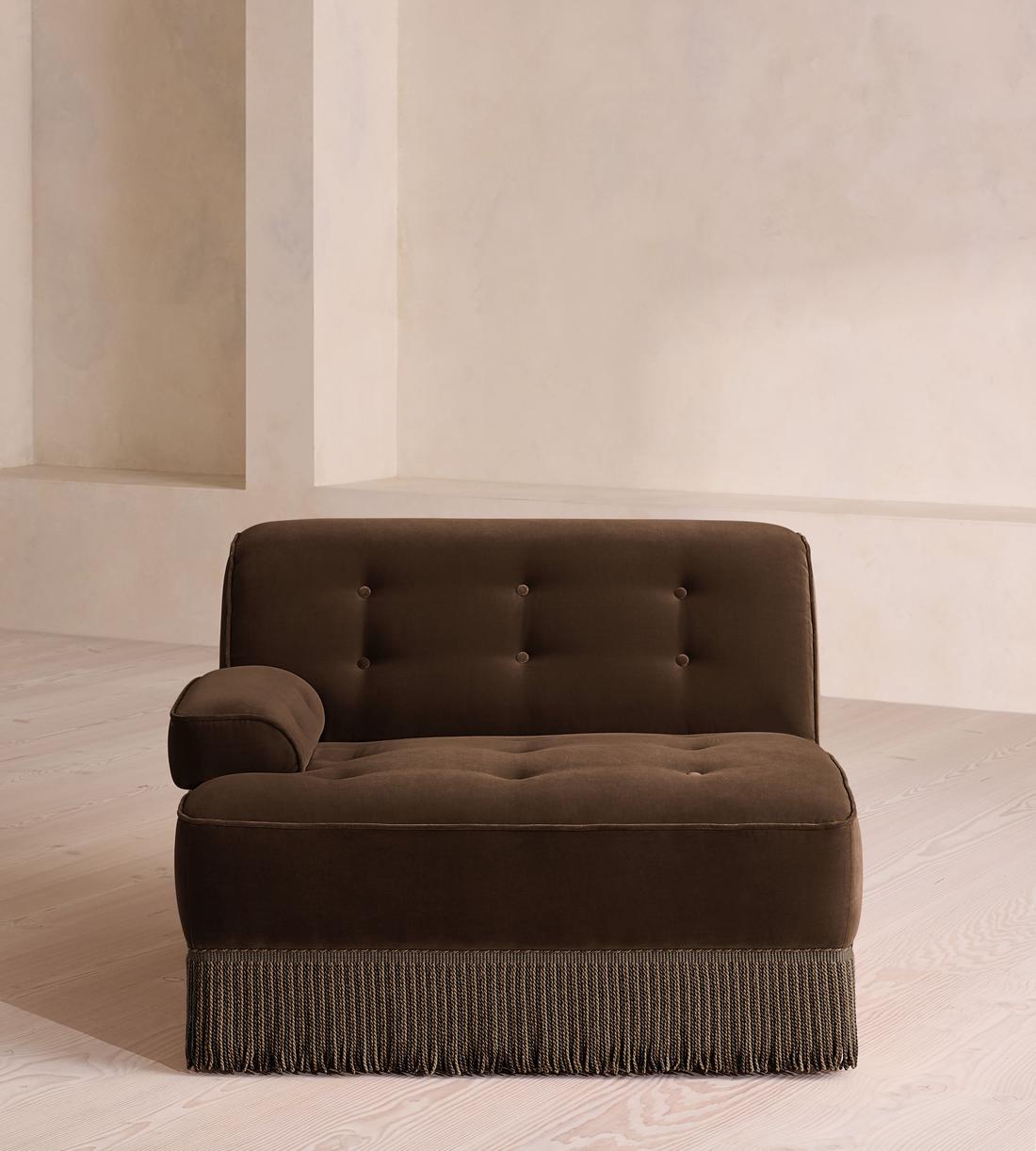 Elowen Modular Sofa - Left Arm Module - Velvet - Chocolate - UK - Image 1