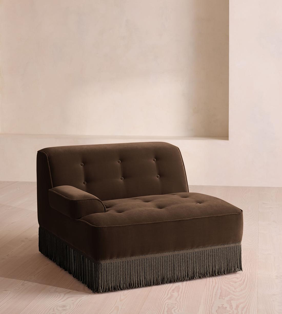 Elowen Modular Sofa - Left Arm Module - Velvet - Chocolate - UK - Image 2