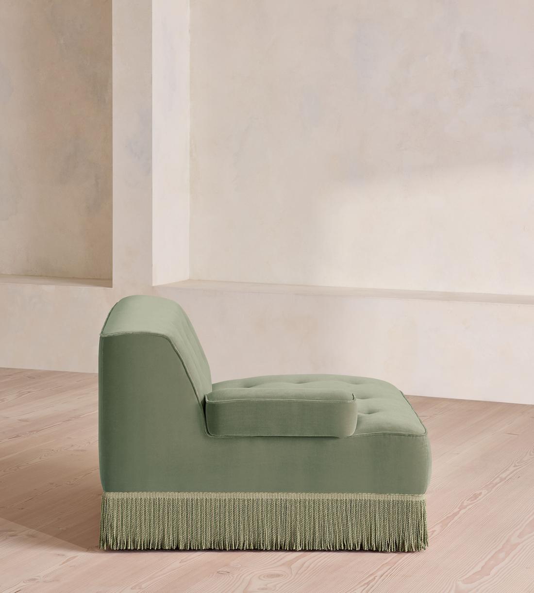 Elowen Modular Sofa - Left Arm Module - Velvet - Seafoam - UK - Image 3