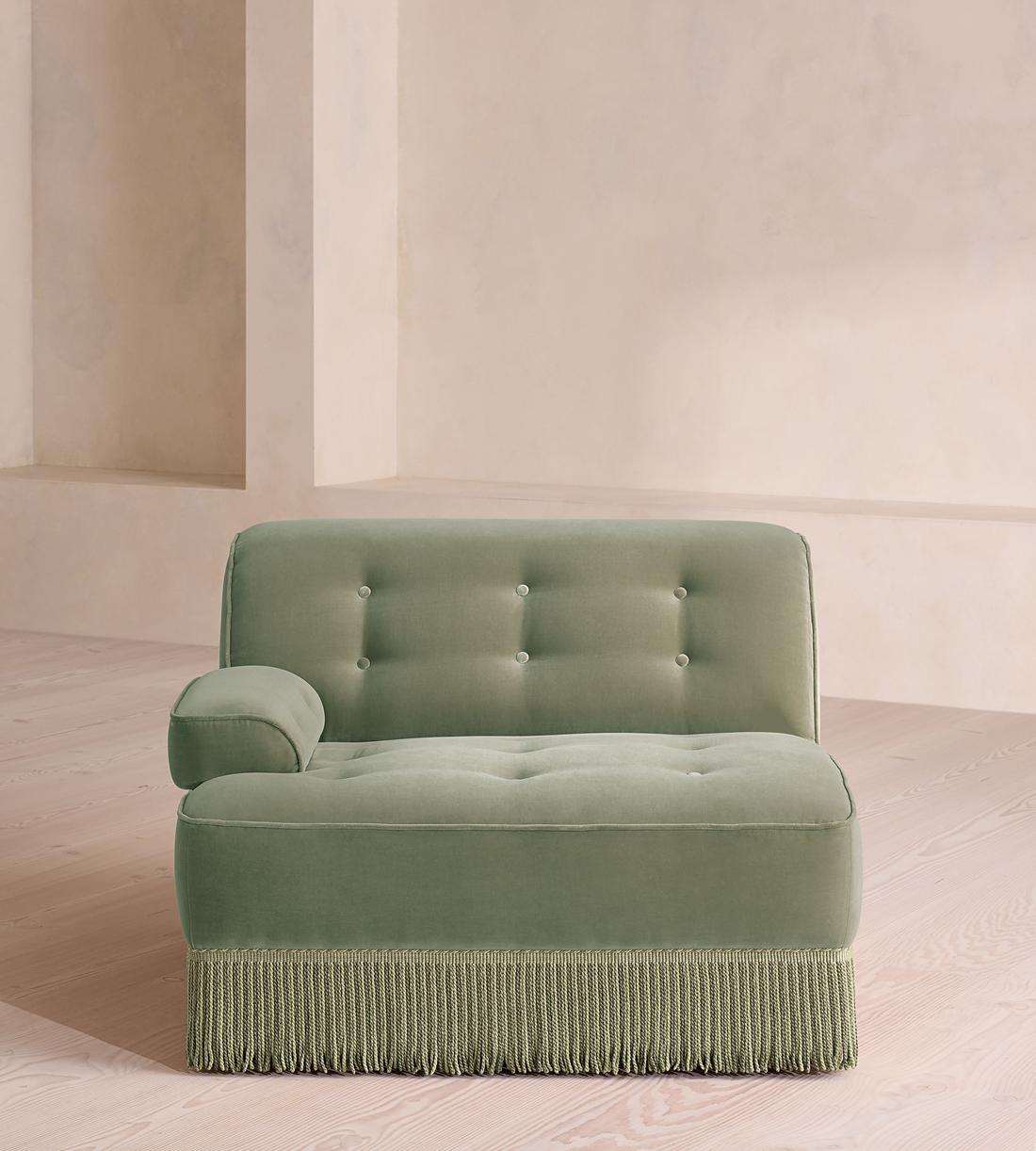 Elowen Sectional Sofa - Left Arm Module - Velvet - Seafoam - US - Image 1