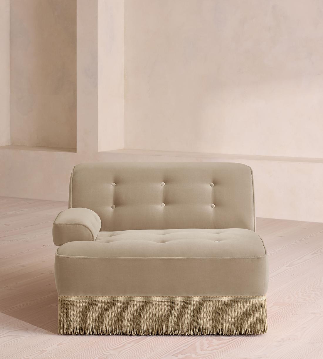 Elowen Modular Sofa - Corner Module - Velvet - Oyster - UK - Image 1