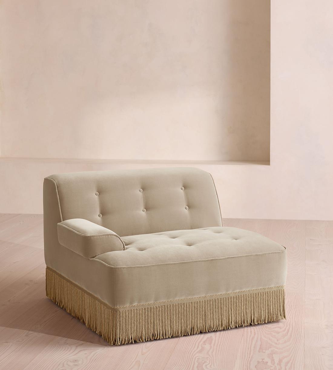 Elowen Ottoman - Velvet - Oyster - US - Image 2
