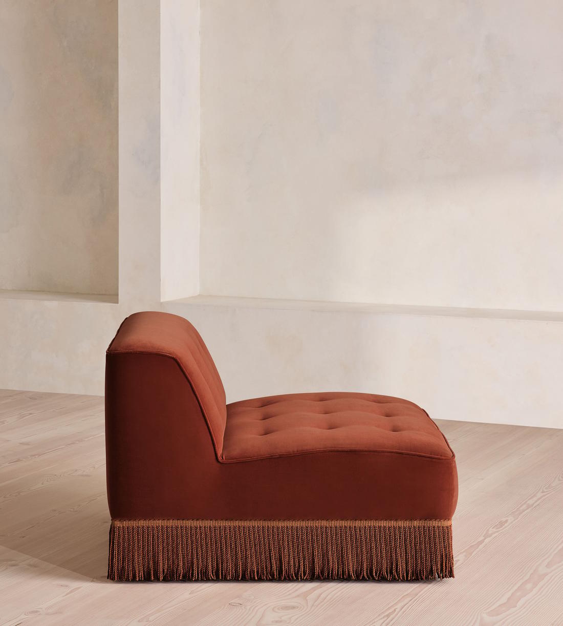 Elowen Sectional Sofa - Left Arm Module - Velvet - Rust - US - Image 6
