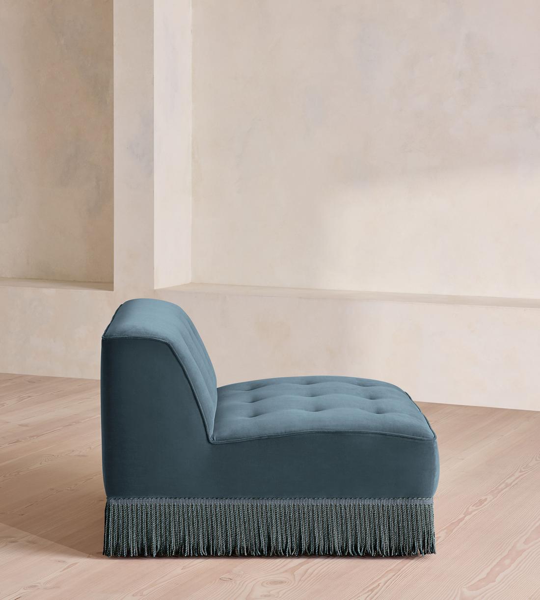 Elowen Ottoman - Velvet - Grey Blue - US - Image 7