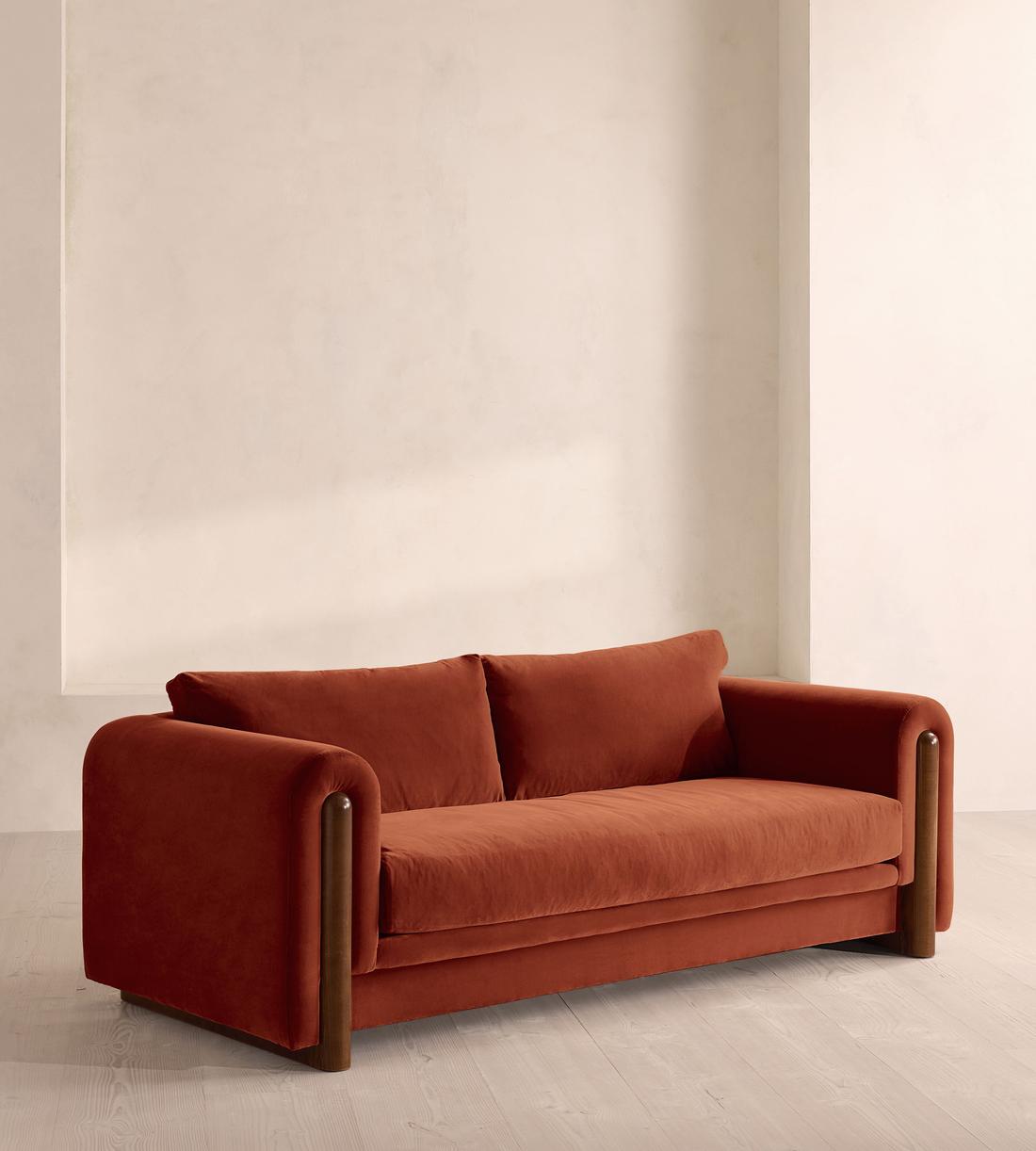 Farrell Three Seater Sofa - Velvet - Rust - Listing - Image 2