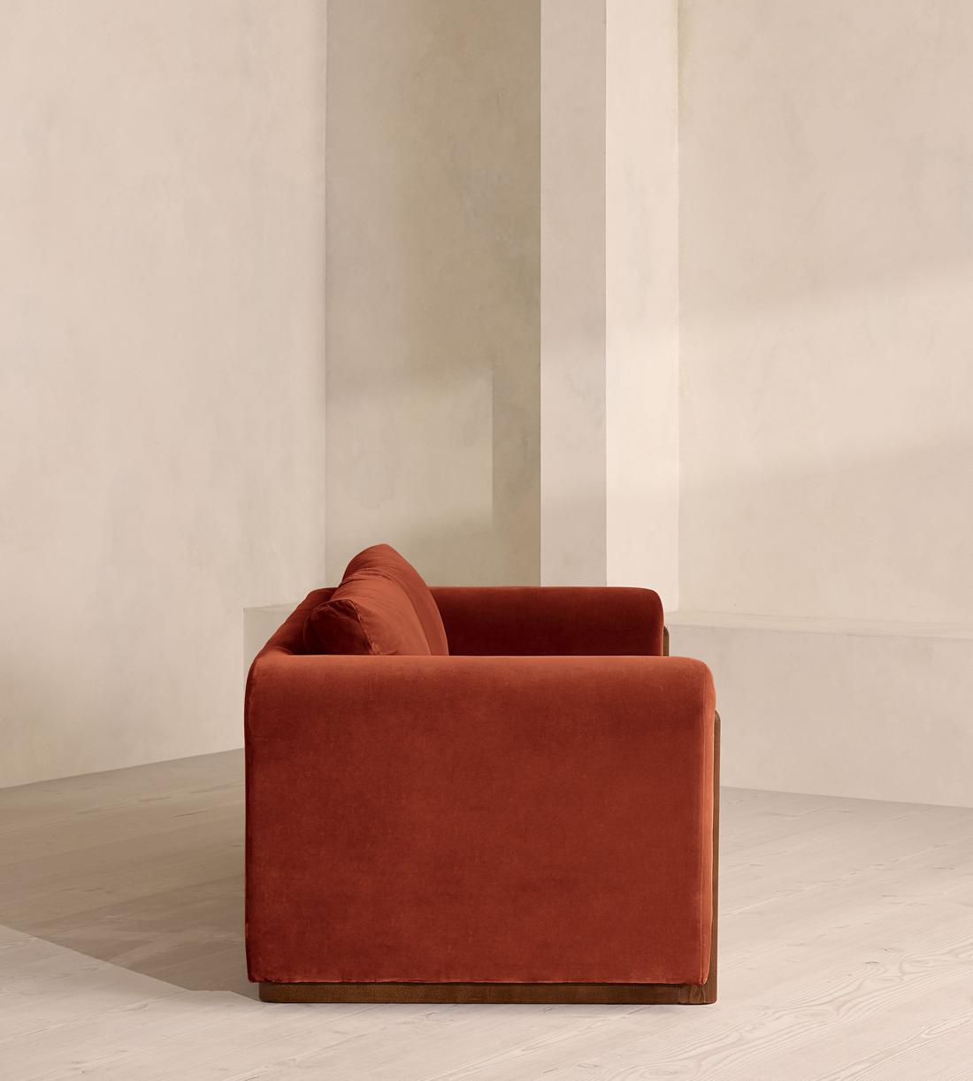 Farrell Three Seater Sofa - Velvet - Rust - Images - Image 3
