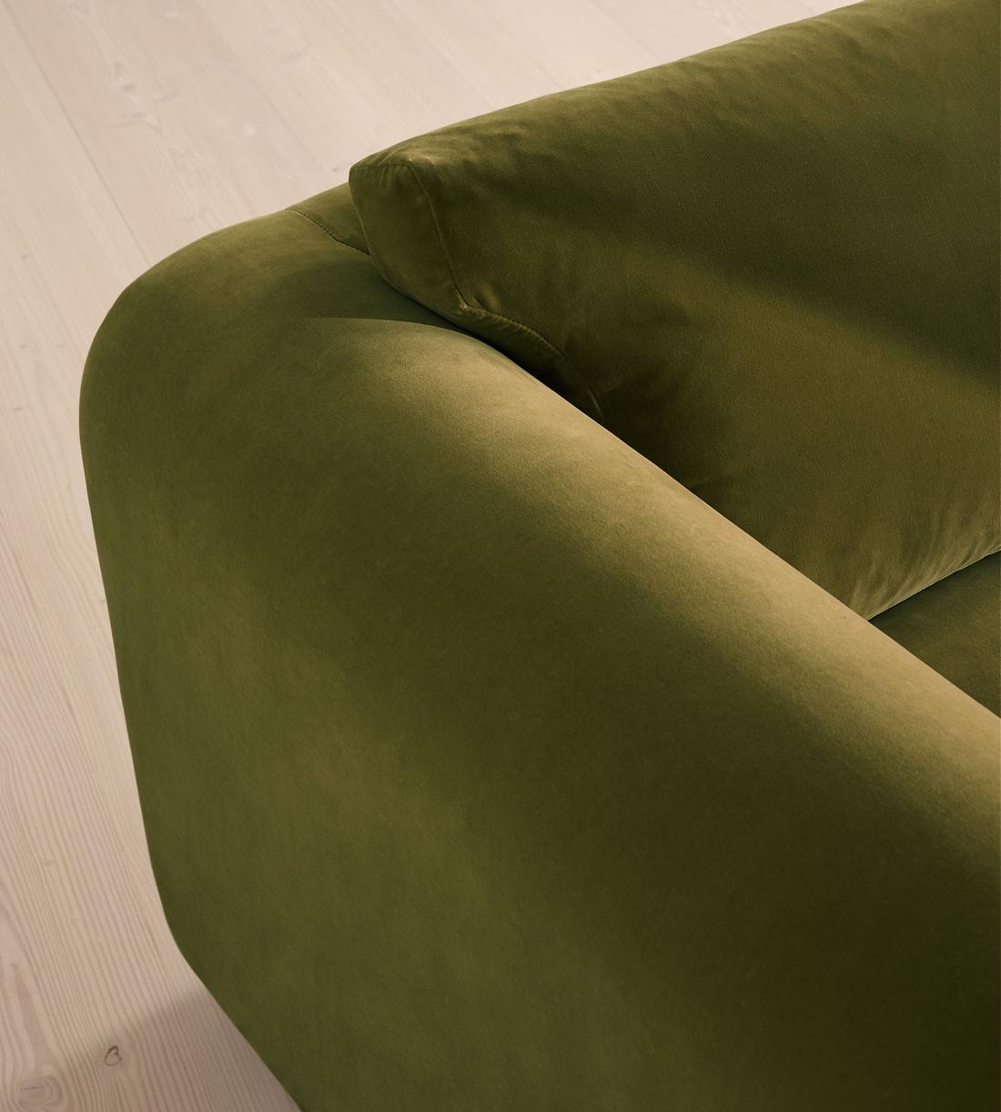 Farrell Three Seater Sofa - Velvet - Olive - Images - Image 6