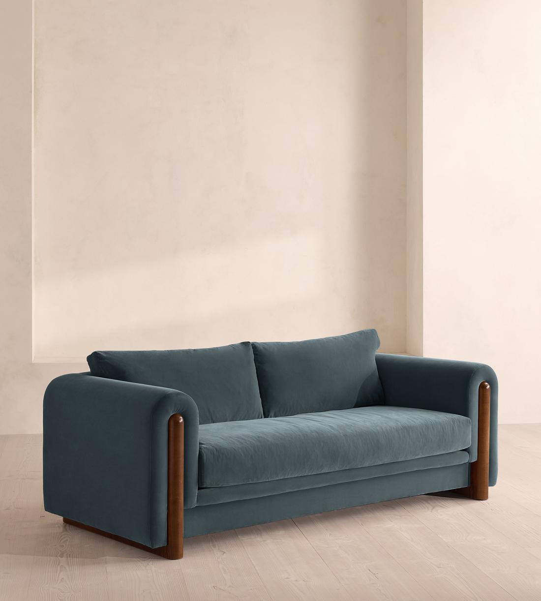 Farrell Three Seater Sofa - Velvet - Grey Blue - Listing - Image 2