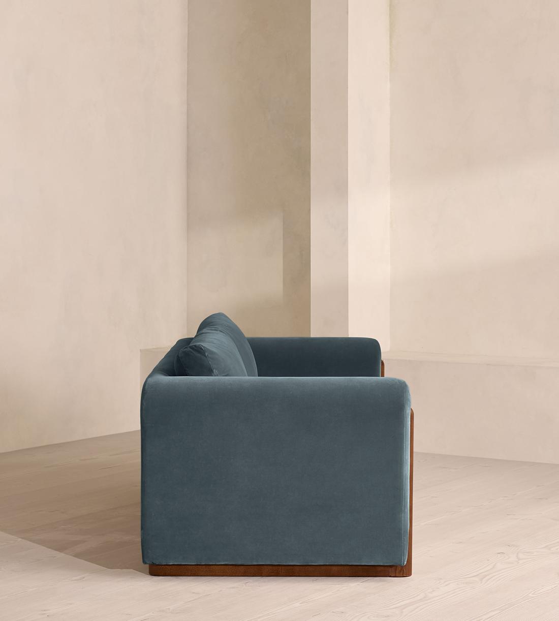 Farrell Three Seater Sofa - Velvet - Grey Blue - Images - Image 3